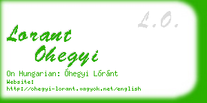 lorant ohegyi business card